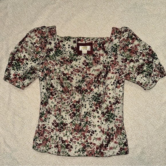 Anthropologie Tops - Anthropologie Floral Puff Sleeve Blouse